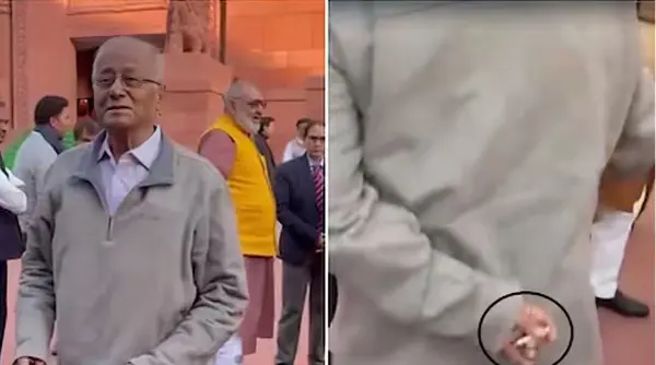 संसद के बाहर सिगरेट पीते दिखे सौगत रॉय