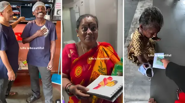राह चलते लोगों के स्केच बनाकर चेहरे पर मुस्कान ला रहा शख्स