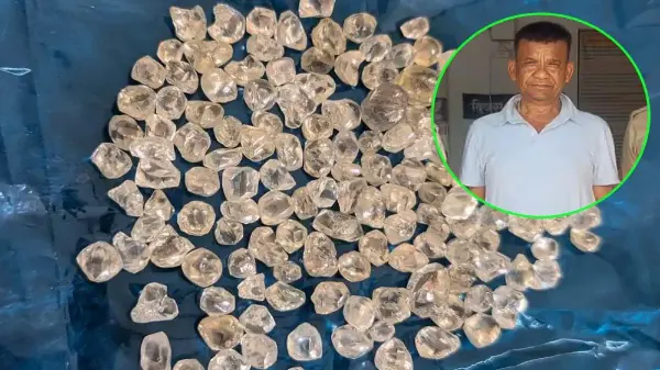 146 हीरे जैसे पत्थरों के साथ आरोपी गिरफ्तार