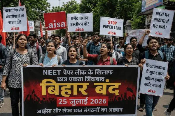 NEET विवाद पर बिहार बंद, 70 हजार जवान तैनात